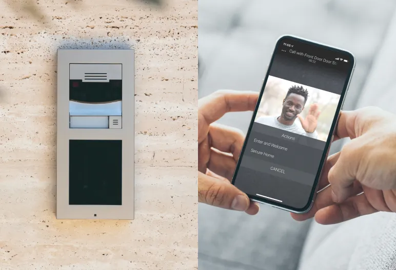 Video door station answered on a phone