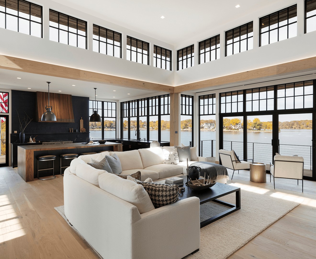 Great room controlled by Crestron Home