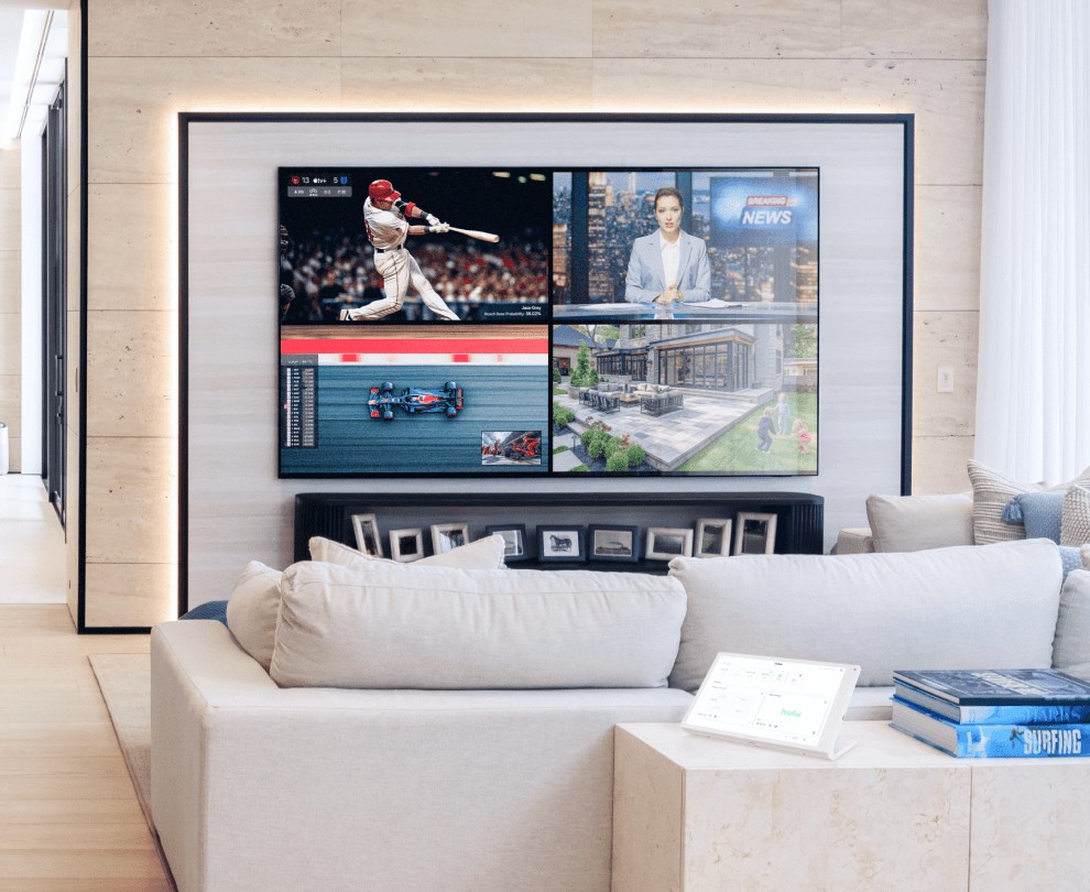 Media room with a large display