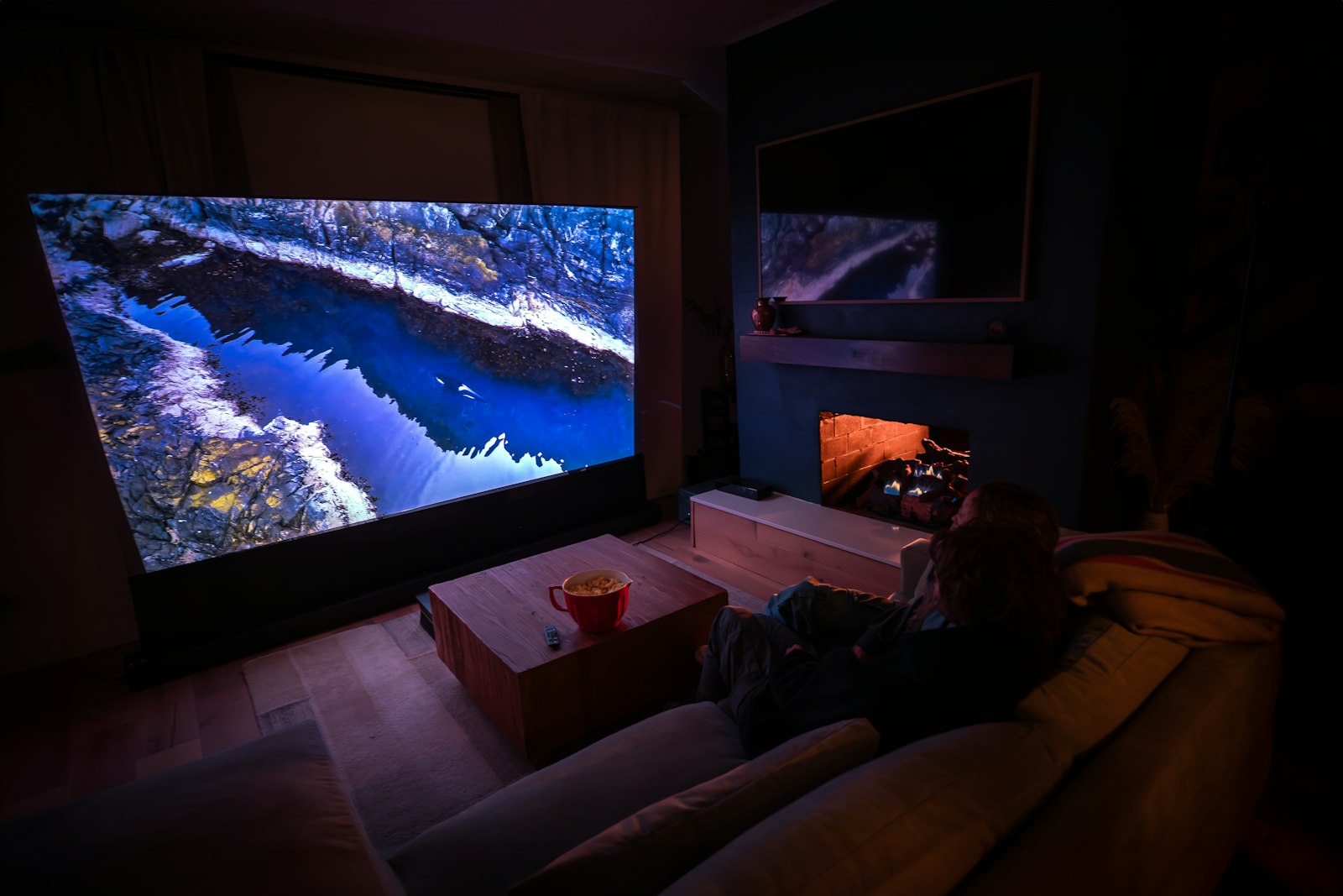Theatre seating facing the screen